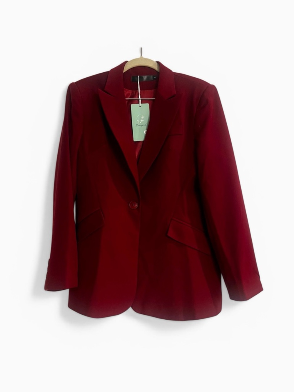 Lamgool Blazer Single Button Sz S‎ Burgundy Maroon NWT